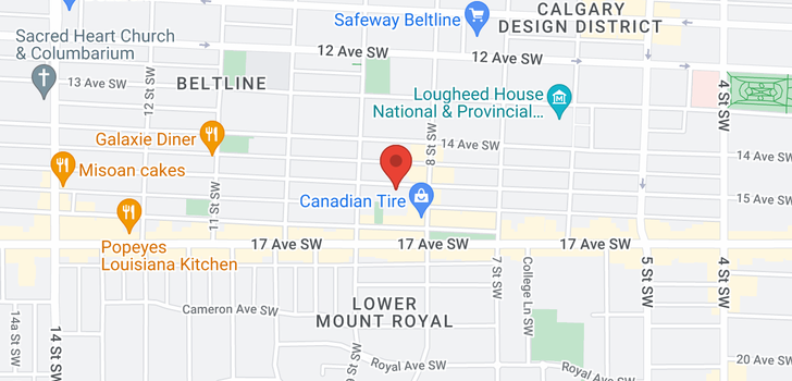 map of 103 923 15 Avenue SW